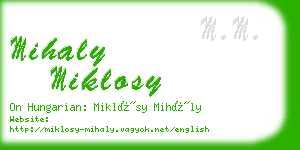 mihaly miklosy business card